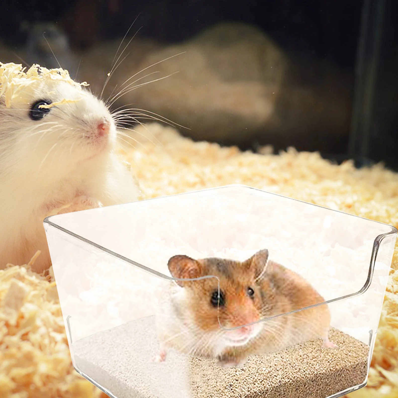 

3Pcs Sand Basins High Permeability Transparent Bathtubs Multi-Function Hamster Chinchilla Bath Container Wear-Resistant Pet