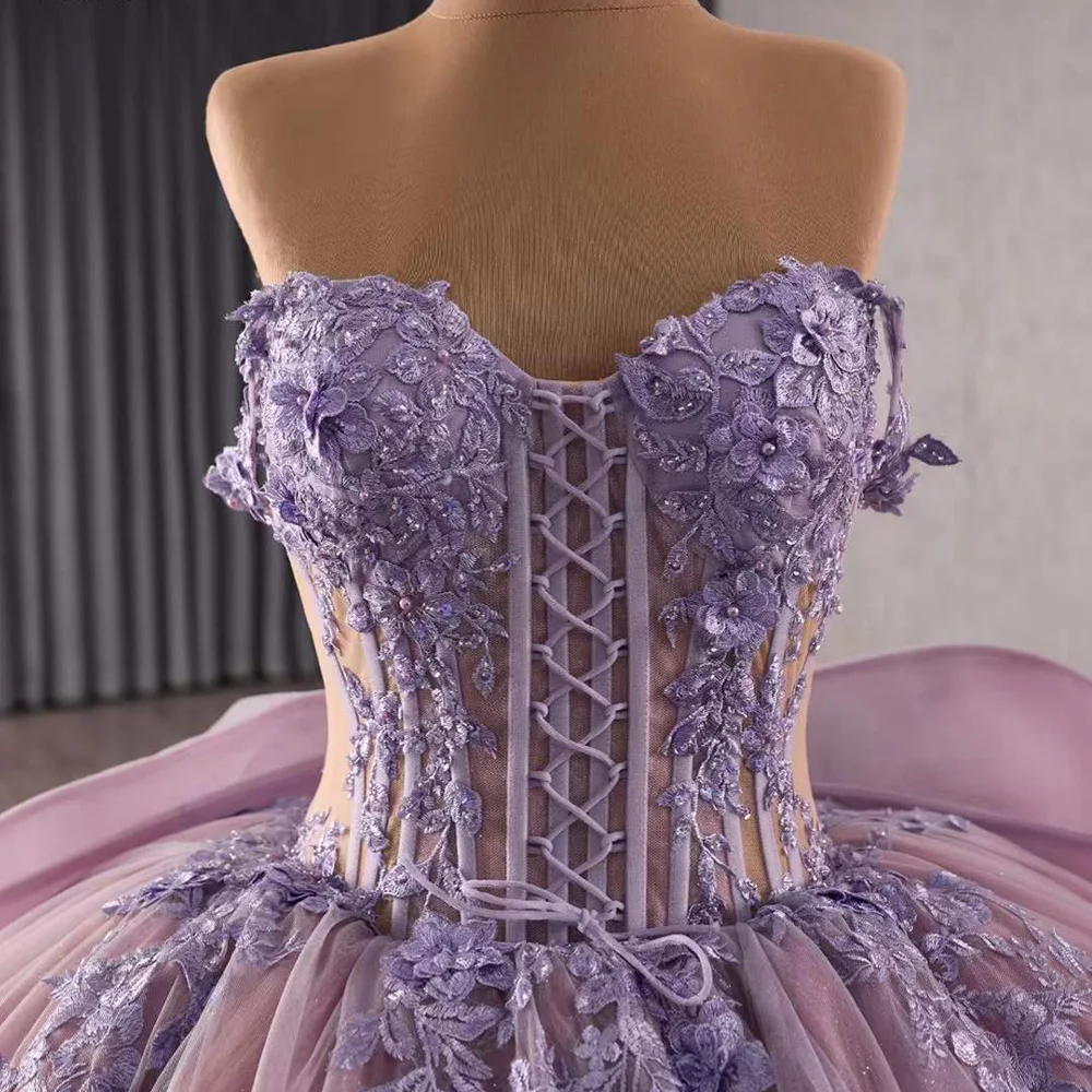 

Vestidos De 15, Quinceañeras, милое платье с аппликацией на шнуровке сзади, фиолетовое длинное вечернее платье для особых случаев
