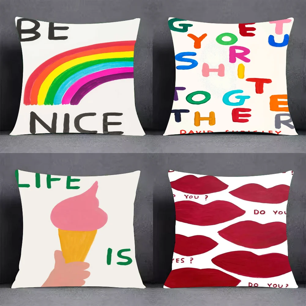 

Art David Shrigley Pillow Case Cover Square Sofa with for pattern comfortable cushionsuitable of room