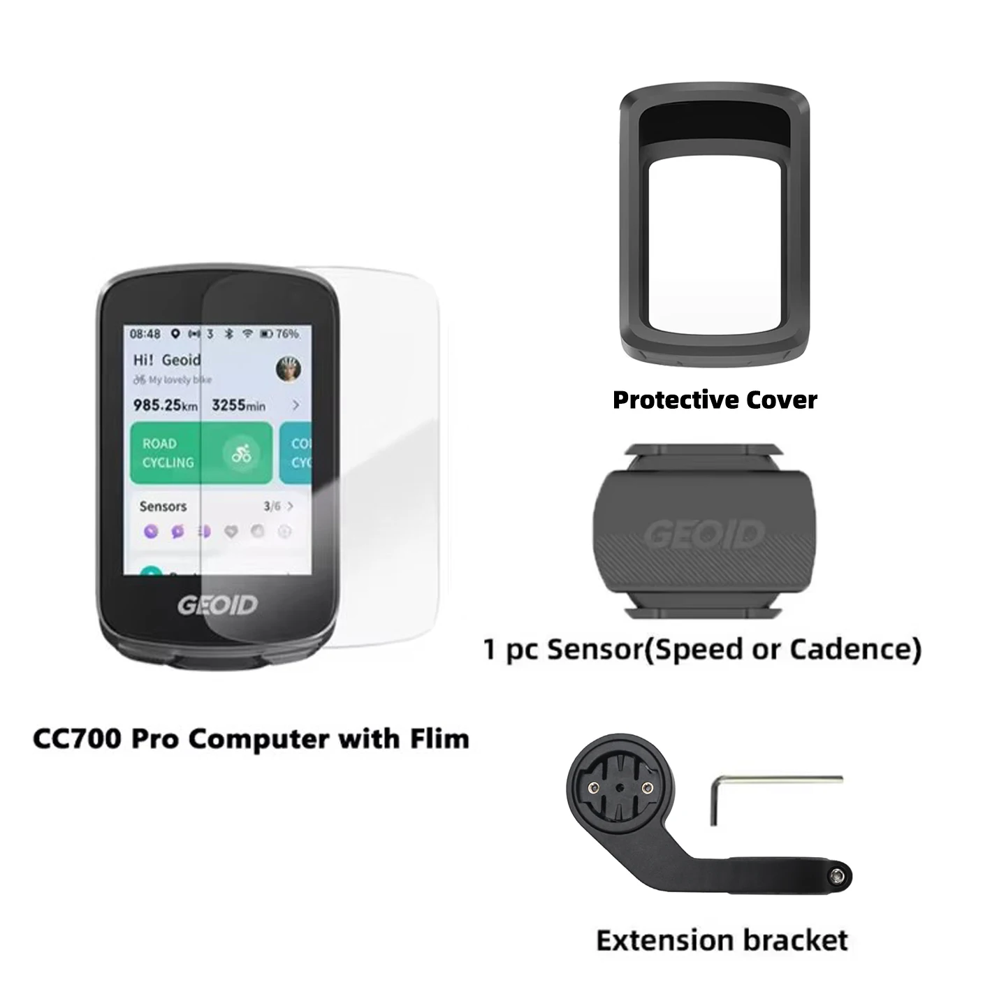 GEOID CC700 Pro Bicycle Computer 2.8-Inch GPS Touchscreen Bike