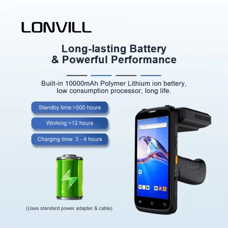 Leitor RFID de longo alcance OEM Android 12 portátil 5G 2D scanner de código de barras UHF RFID PDA robusto industrial