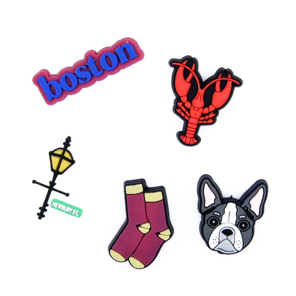 Various Country Food Drink Shoe Decoration Ireland Canada Germany India Boston Arizona Shoe Charms Cartoon Animal Dog Clog Charm