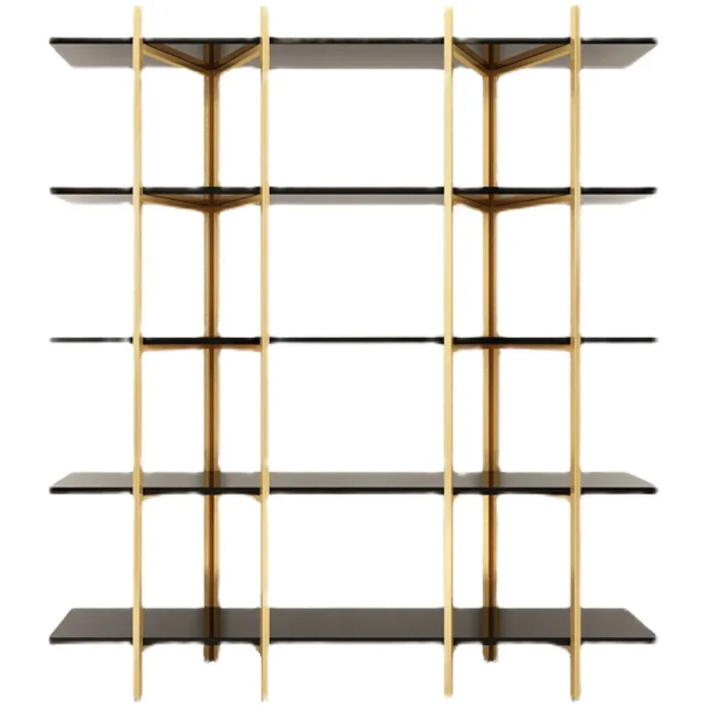 Rack gold wrought iron living room storage rack multi-floor partition shelf bookshelf display rack