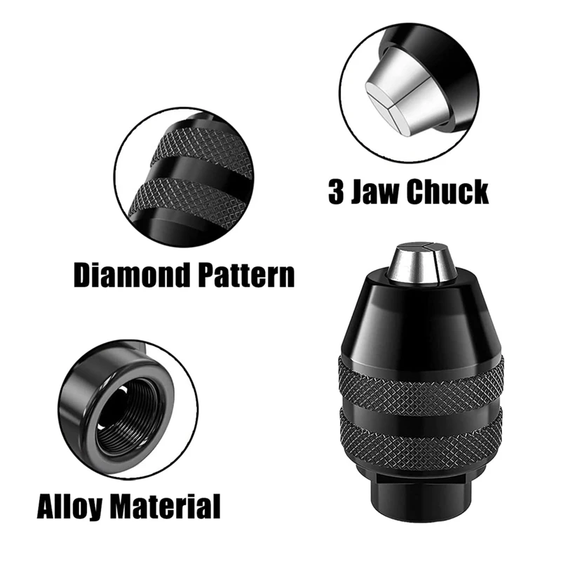 12 Pcs Brass Drill Chuck Tool Kit Accessories Keyless Chuck 1/32In To 1/8In Replacement 4485 4486 Change Nut