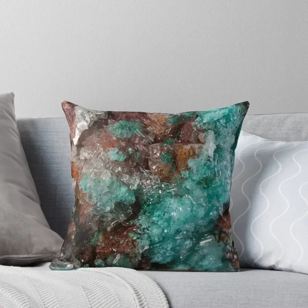 

Dark Rust & Teal Quartz Throw Pillow christmas supplies Pillowcases For Pillows Couch Pillows Cusions Cover pillow