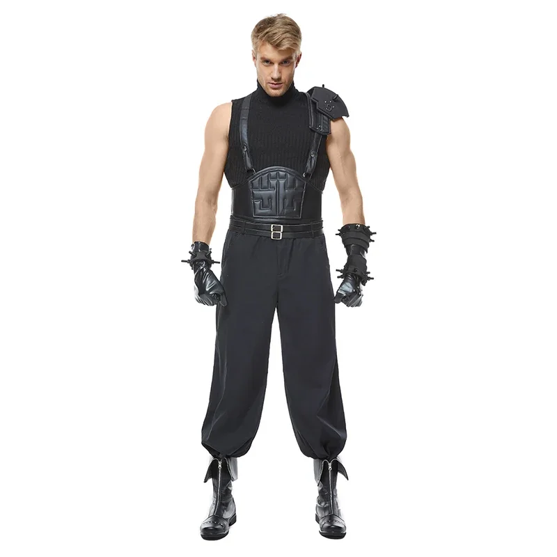 FF7 Cloud Strife Cosplay Costume Anime Game Final Fantasy VII Men Vest Pant Halloween Party Clothes For Male Adult Role Play New