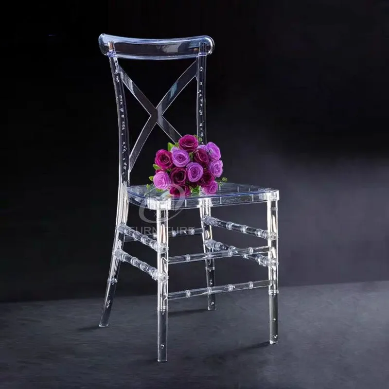 4 Pcs Transparent Detachable Wedding Resin CHIAVARI Chair Chiavari for Outdoor Moment Party Gathering in Hotel House