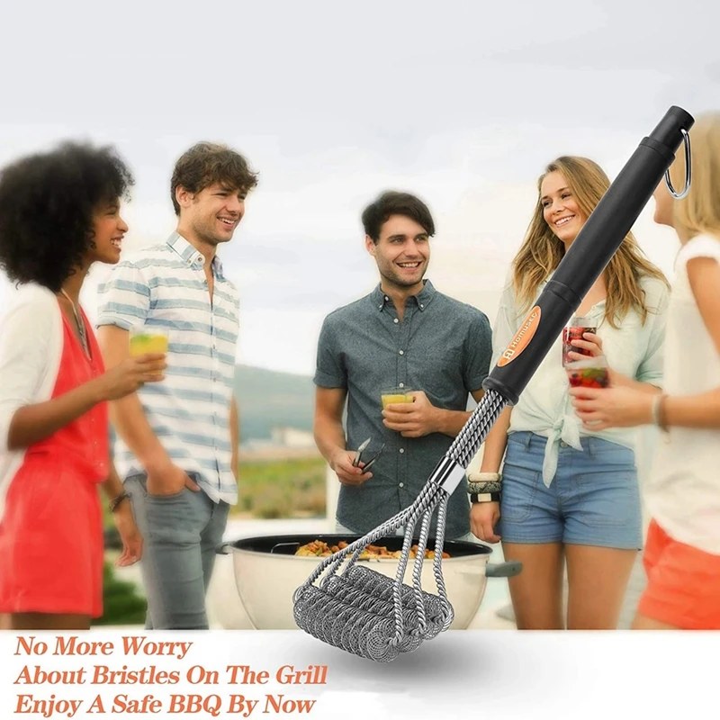Barbecue Accessorie Grill BBQ Brush Stainless Steel Wire Bristles Clean Brushes Non-Stick Stains Grease Kitchen BBQ Tool Retail