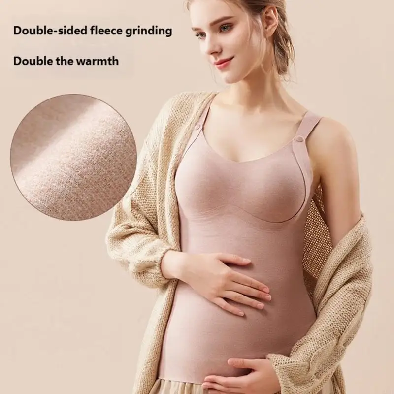 الأمومة سترة ساخنة التكنولوجيا المتقدمة وبطانة الصوف للدفء في الطقس البارد النساء الحوامل صدرية A2UB