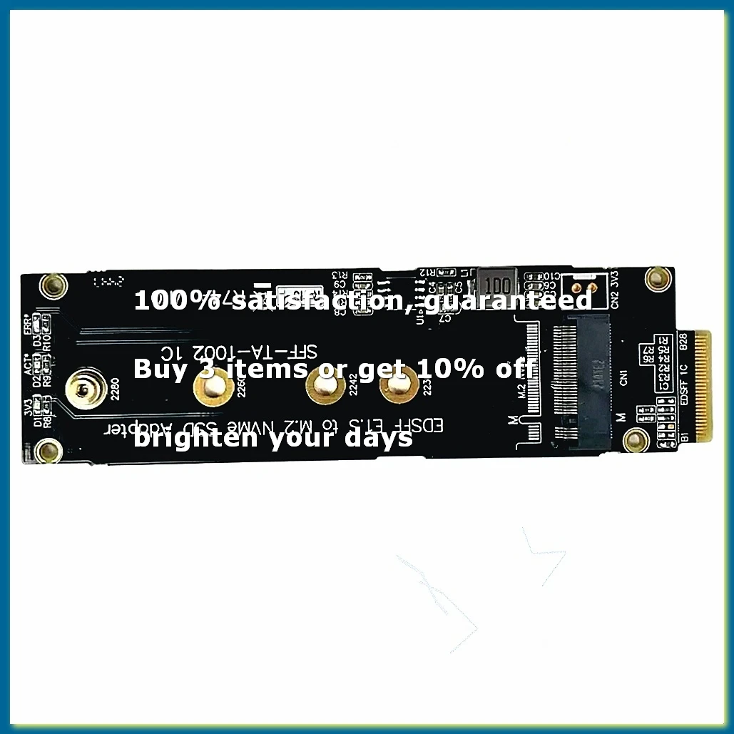 PCIe X4 5.0 NVMe Extension Riser Card M.2 SSD to EDSFF 4C+ E1.S Adapter for M.2 NGFF Key M (2230) 22mm X 80mm NVMe Card