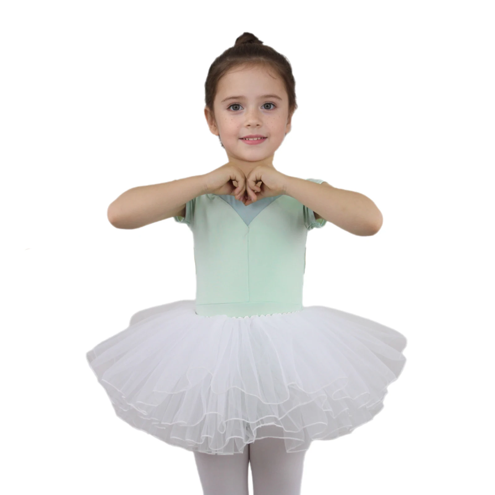 Ballet Leotards for Girls Kids Short Sleeve Gymnastics Dance Leotard Combo Toddler Removable Dance Skirt Aged 4-14