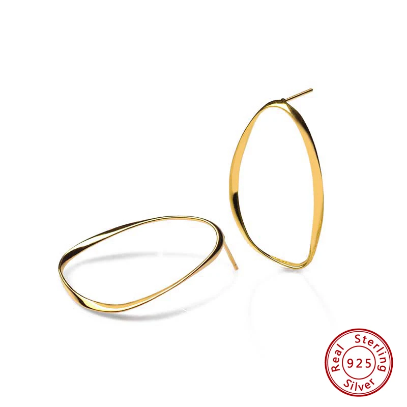 

Earrings 925 Sterling Silver Original Certificate Hollow Twisted Elliptical Earrings for Women Shipping Free Jewelry