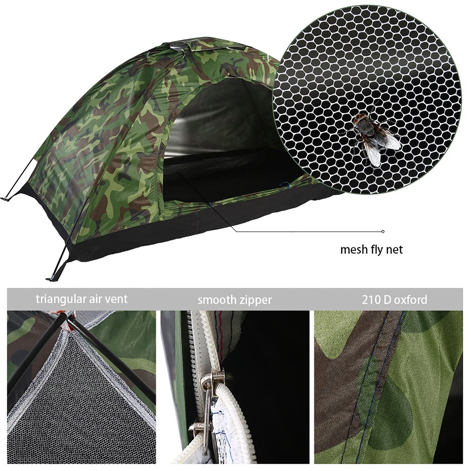 Camouflage Tent One Person Tent Outdoor Tent Tent Outdoor Camouflage UV Waterproof One Person Tent for Camping Hiking Barraca