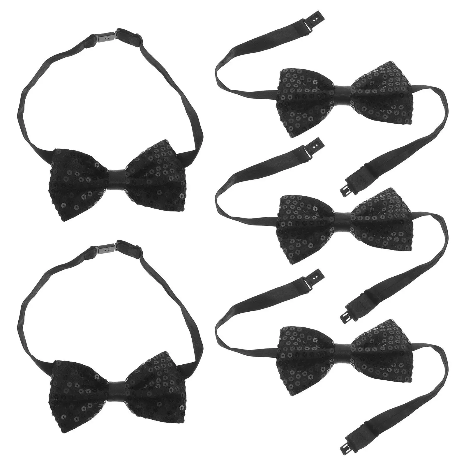 

5Pcs Butterfly Knot Decor Sparkly Adjustable Bowties for Children Shiny Pre-Tied Ideal for Banquet Wedding Party Formal Events
