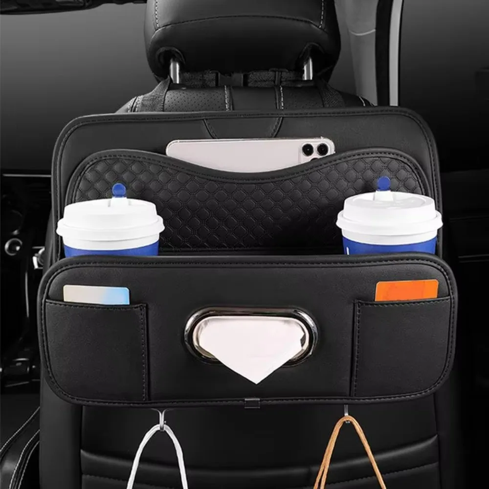 

Partition Design Car Backseat Storage Box Water-proof Space Saving Car Drink Cup Holder with Hook Multifunctional