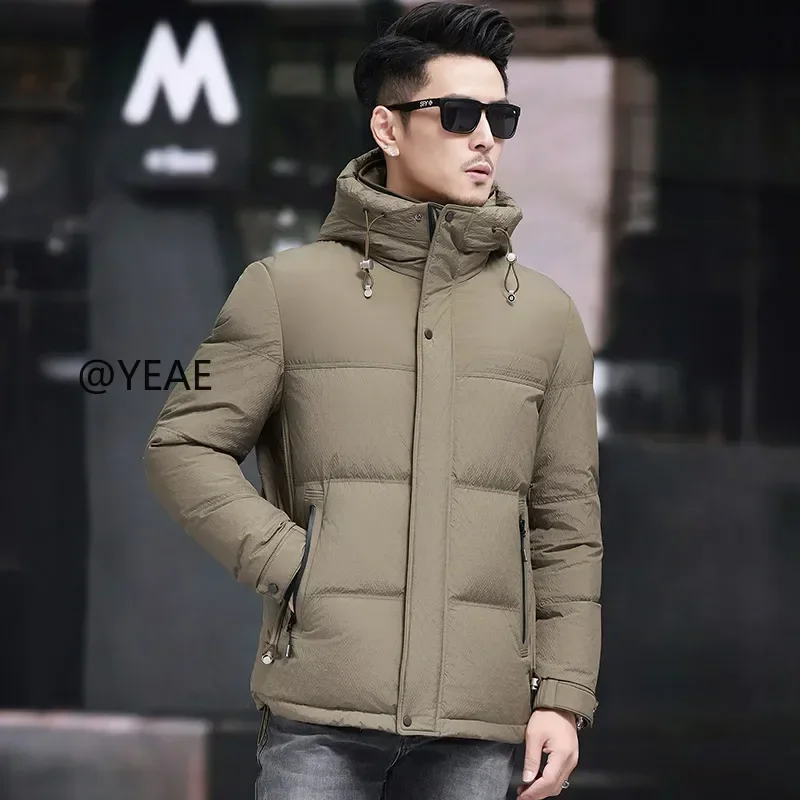 COZOK Designer Clothes Men Short Down Jacket Hooded Jackets Duck Down Male Padding Men Parka Warm Man Winter Coat Odzież męska