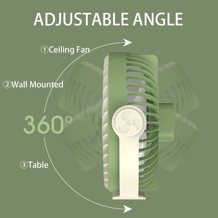 2024 ใหม่พัดลมตั้งโต๊ะมัลติฟังก์ชั่นแบบชาร์จไฟได้เครื่องปรับอากาศแบบพกพาพัดลมแขวนเพดานพัดลมติดผนังพร้อมไฟกลางคืน