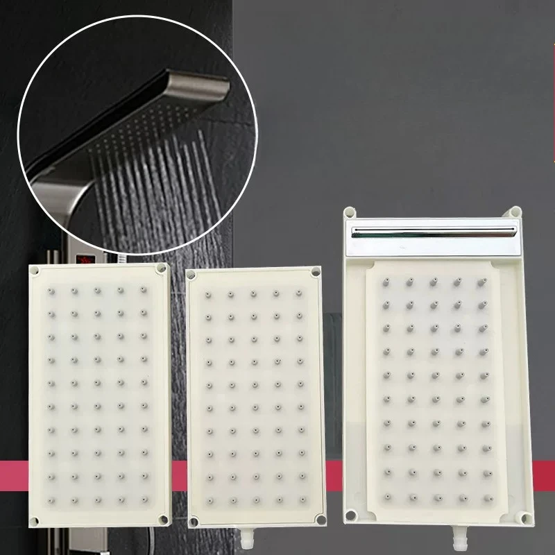 ABS Material Square Shower Head, Plug-in/Threaded Interface, Shower Top Spray Accessories, 32-hole / 50-hole