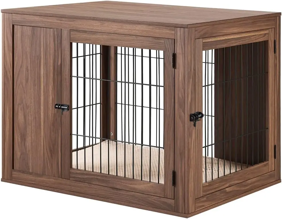 

unipaws Furniture Style Dog Crate for Medium Large Dogs, Indoor Aesthetic Dog Stuff Kennel, Modern Decorative Wood Wire Pet Hous