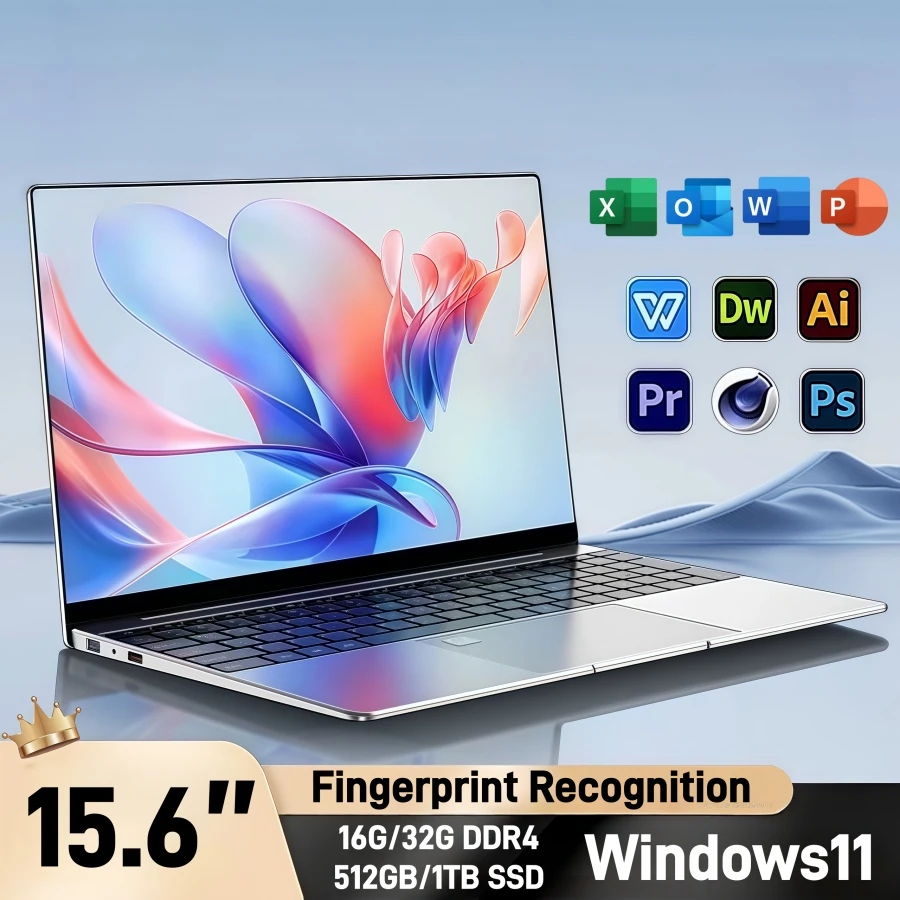 15,6-дюймовые игровые ноутбуки, портативный ноутбук, ПК, Intel N5095, 16 ГБ, 32 ГБ, DDR4, 512 ГБ, 1 ТБ SSD, Windows11, IPS, клавиатура с подсветкой