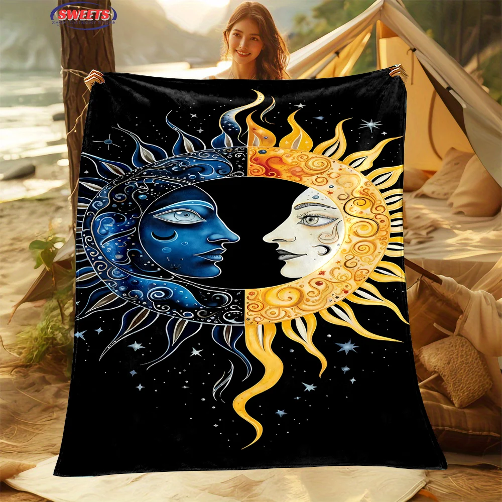 6 Size Moon and Sun Blanket Exquisite Comfort Bedroom Living Room Sofa Four Seasons Blanket Office Nap Break Camping BlanketGift