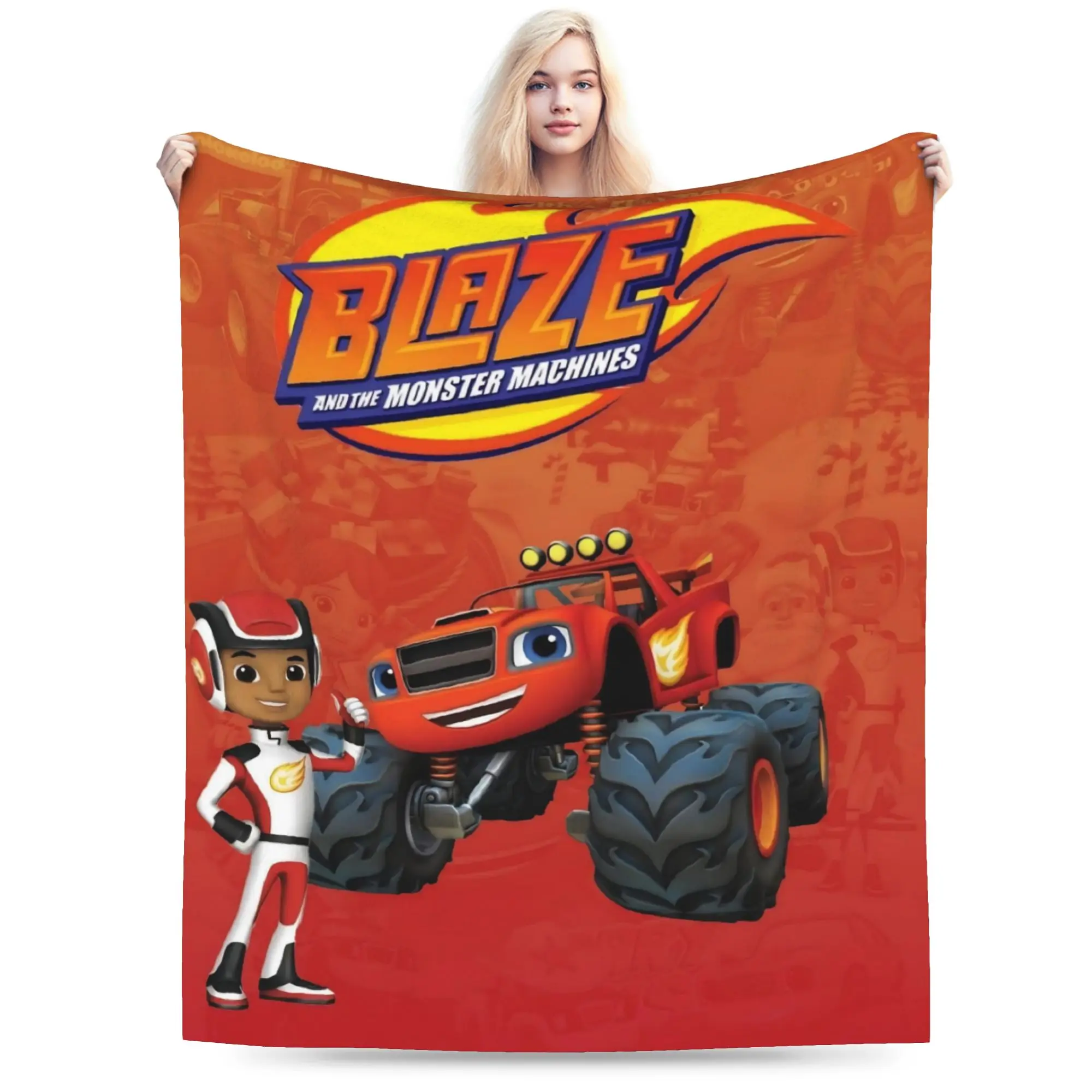 Blaze and the Monster Machines Throw Blanket for Couch Fuzzy Plush Blanket 50x60 Inches Multi-size Bedspreads for All Seasons