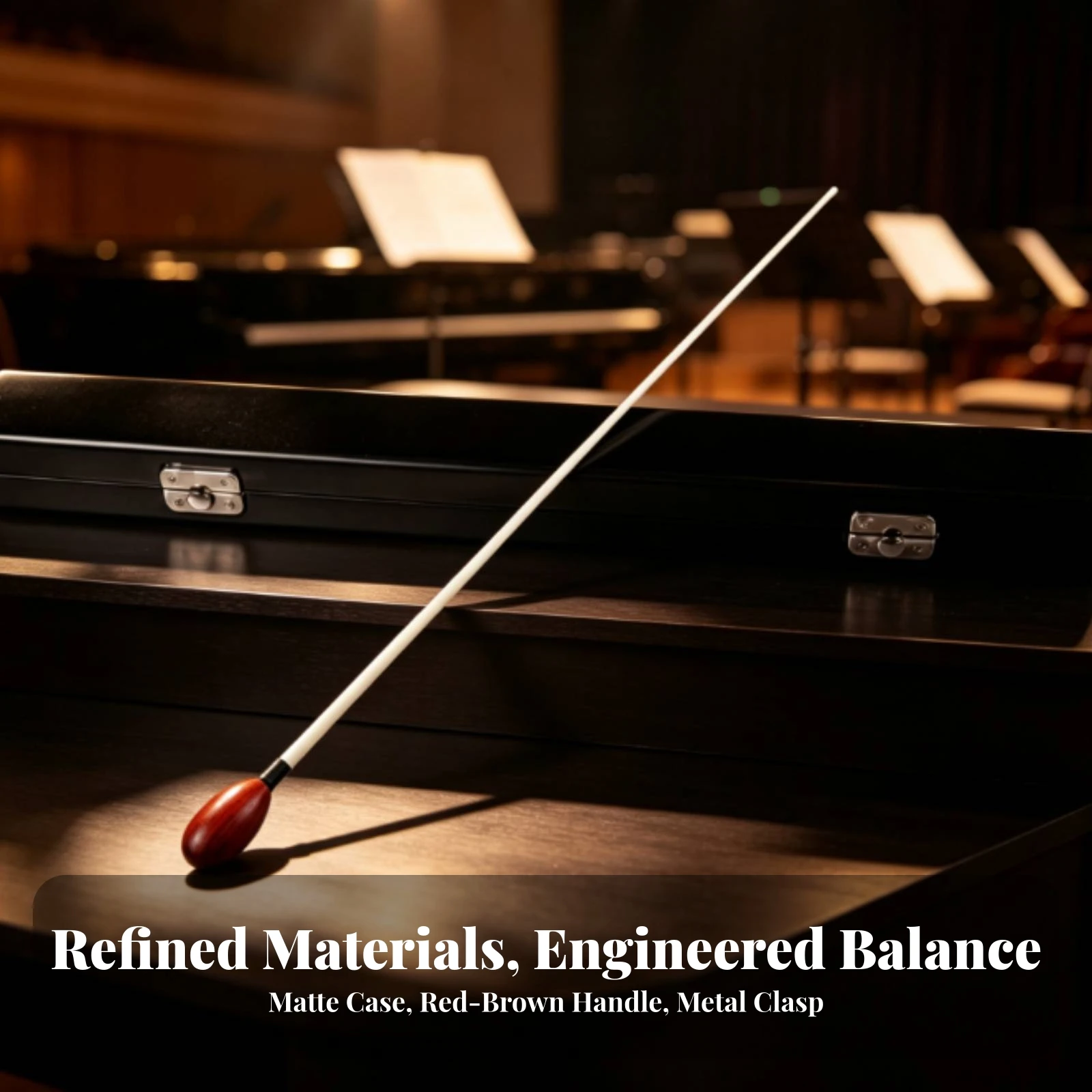 Conductor Baton with Case Hard Music Baton with Storage Case Weather-Resistant Handmade for Conductors, Orchestra, Rehearsals