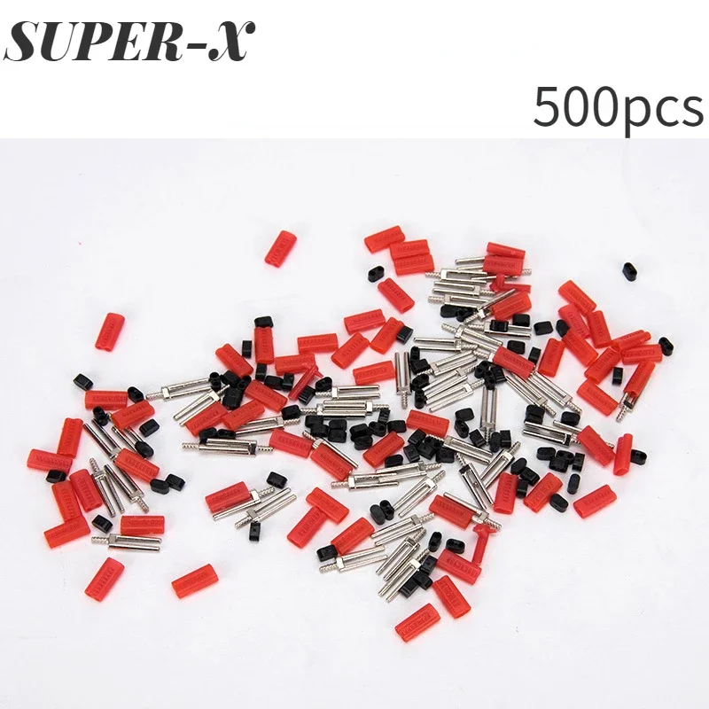 SUPER-X 500pcs Double Dowel Pins Three-item Set Laboratory Use Double Twin Pin Tools Red Plastic Cap Twin Pin Product