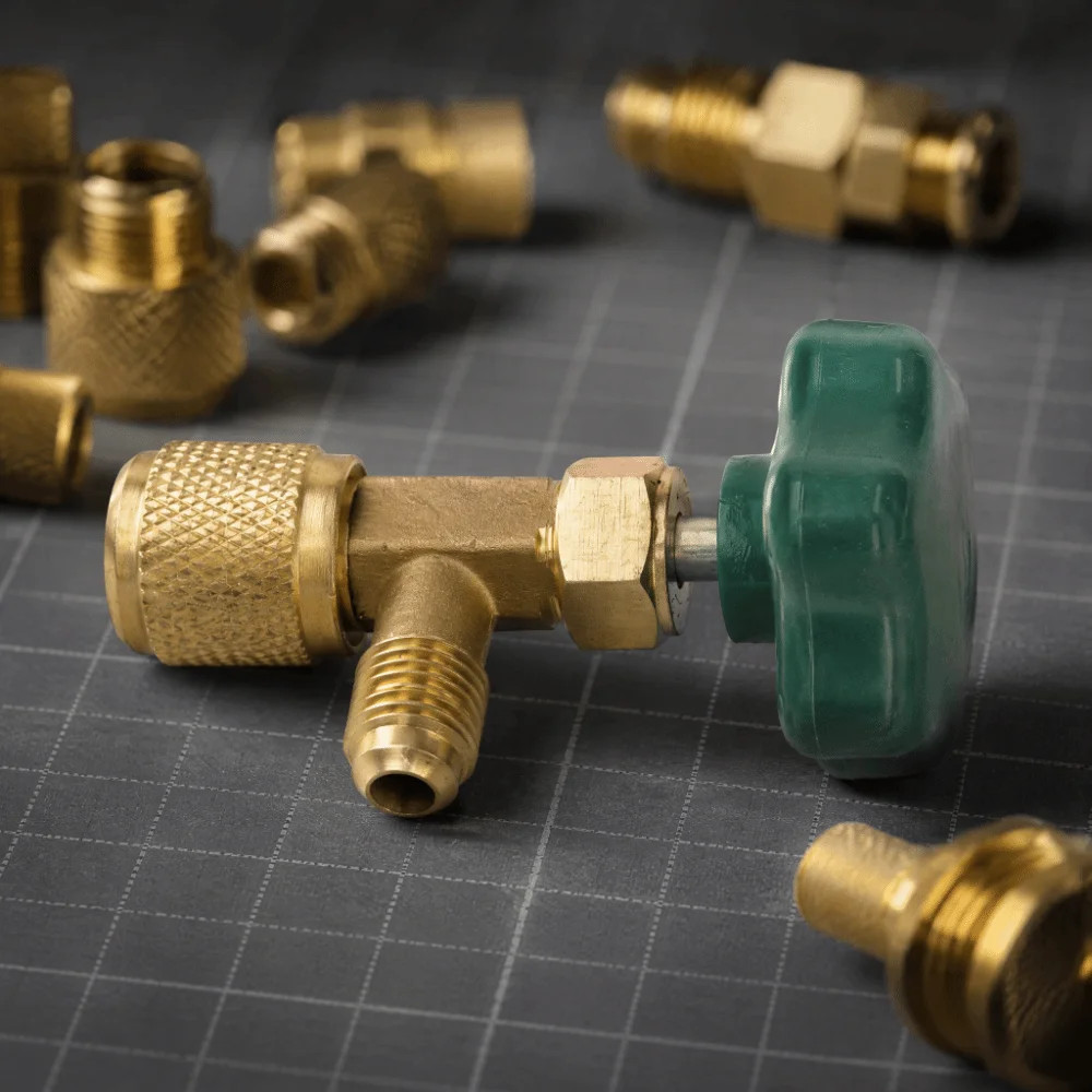 Copper + ABS Refrigerant Tank Valve 1/4in SAE Leak Proof Refrigerant Can Tap Valve Green for CT-341
