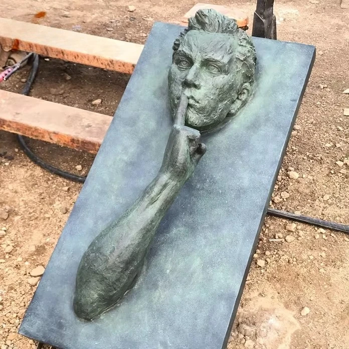 Modern Art Bronze Man 3D Wall Mounted Sculpture