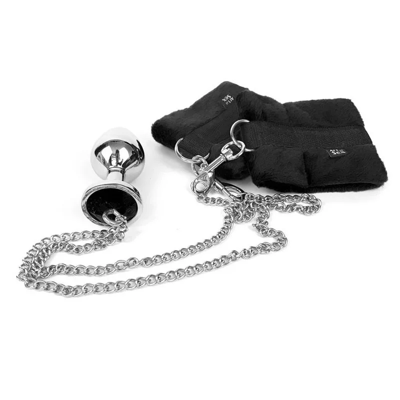 Fun SM Chain Handcuffs Binding Props Cotton Handcuffs Set