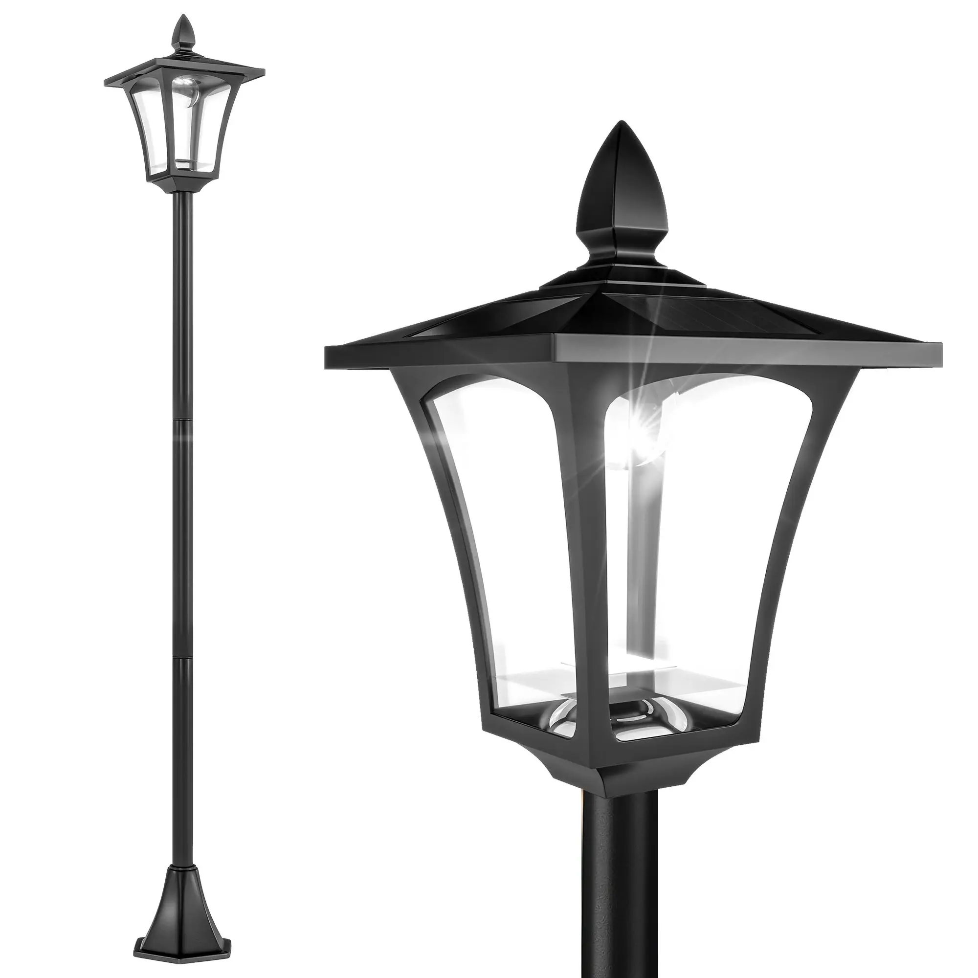 

For Single Solar Lamp Post, 40 Lumens Garden Solar-Powered LED Streetlight Style Outdoor Light Waterproof 5-6 Hours with Base fo