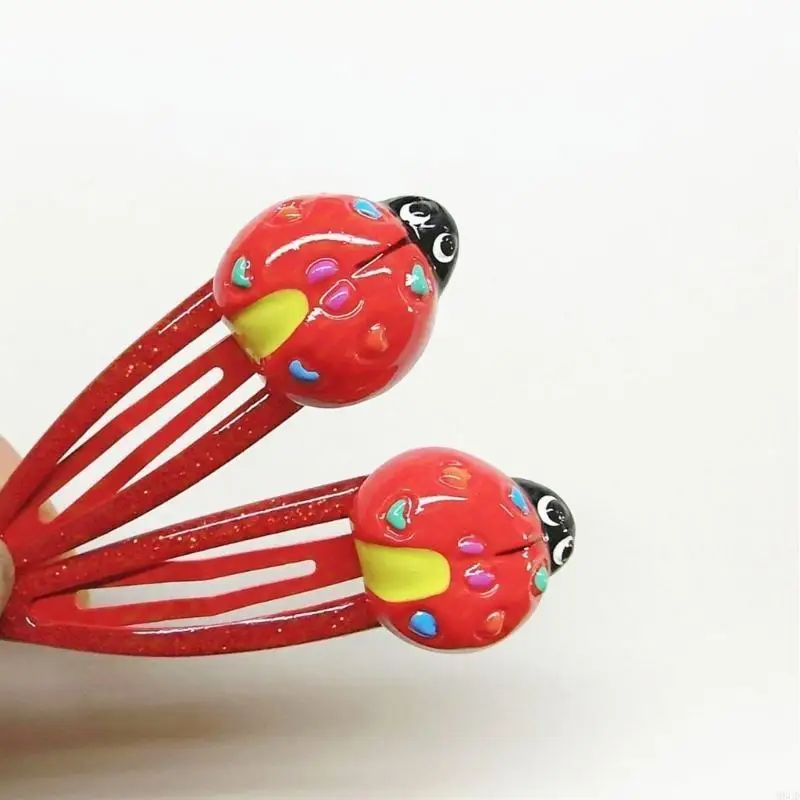 Barrette à cheveux dessin animé pour enfants, pince à cheveux Unique coccinelle, petite épingle à cheveux réaliste M6CD