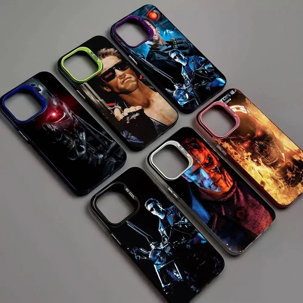 Sci-Fi-Film Der T-Terminator Handyhülle für iPhone 17 16 15 14 13 Pro Max Plus Matte Farbige Rückseite