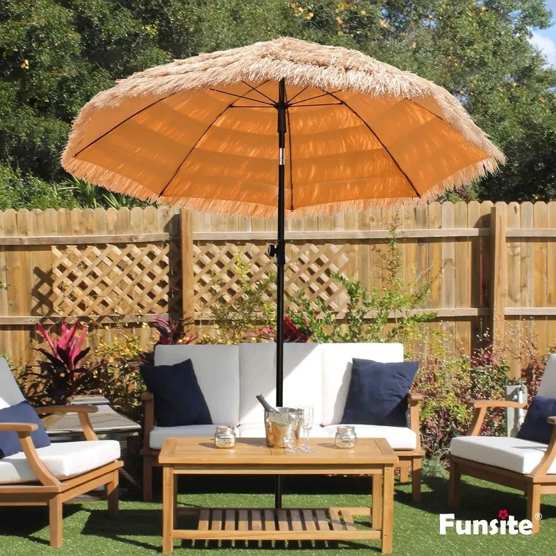 

6ft Umbrellas for Outside, UV Protect Thatch Umbrella with Tilt Design, Thatch Patio Umbrella for Outdoor Tiki Bar