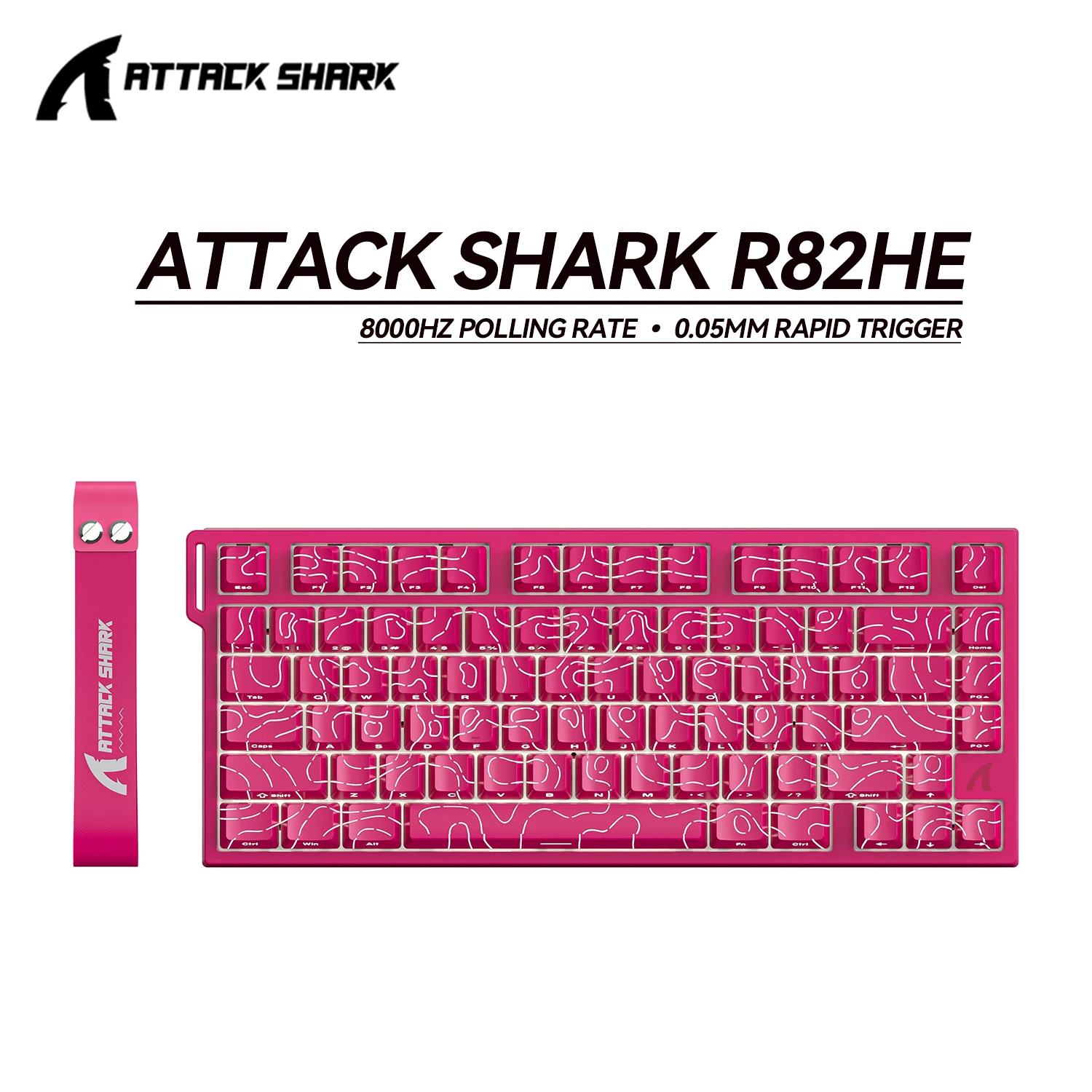 

ATTACK SHARK R82 HE 8KHz Wired Magnetic Keyboard With 0.005mm RT Accuracy,RGB Lighting,Support RT/Snap Tap/DKS/MT/TGL