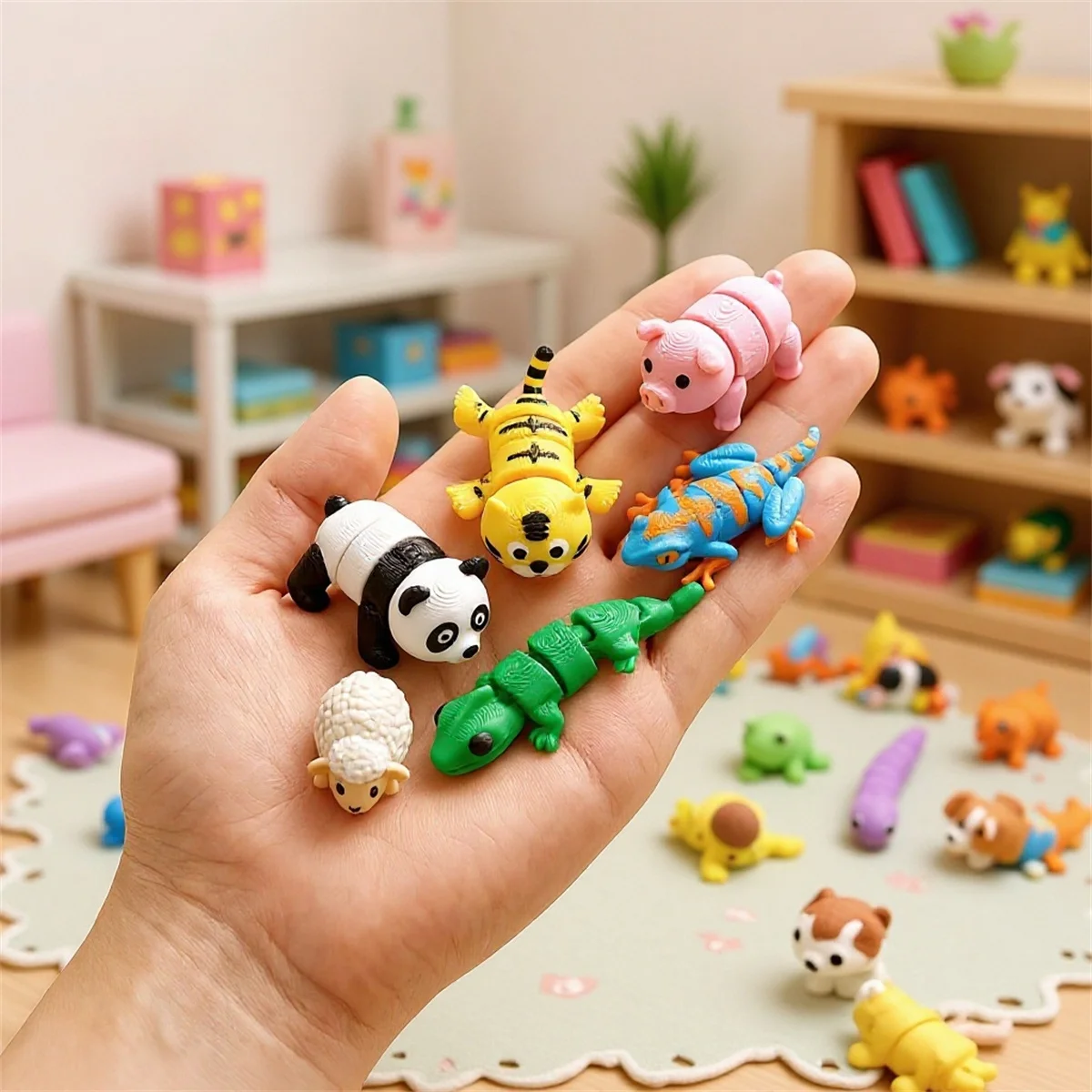 10/20/30/50pcs 3D Printed Cartoon Models Animal Pets Cartoon Figurines Trendy Durable and Fun Ornaments Party Favors
