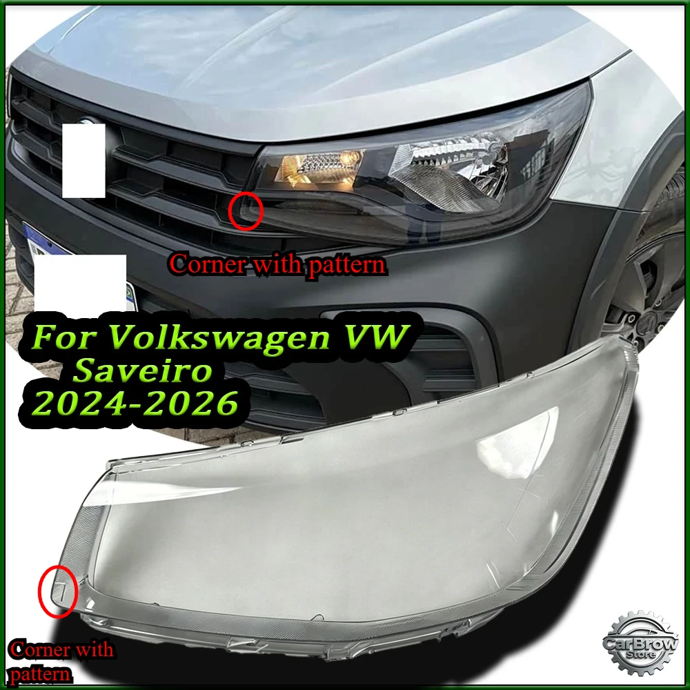 Carcasa Transparente para Faro Delantero, Lente de Repuesto Original para Volkswagen VW Saveiro 2024 25 2026, Cubierta para Faro