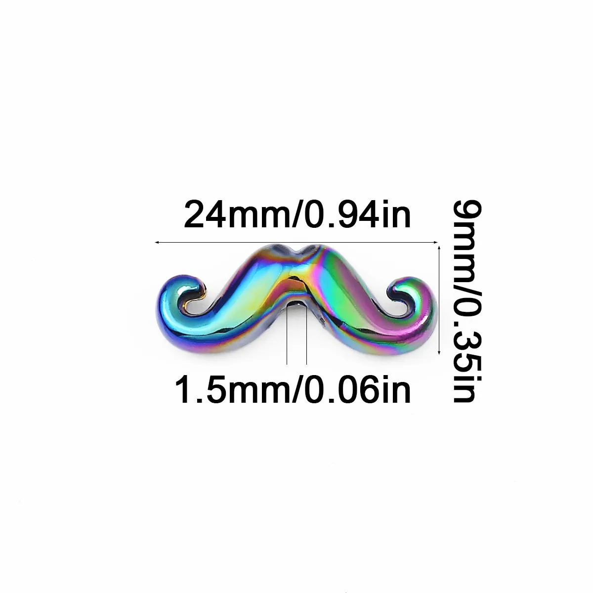 24mm Acrylic Mustache Spacer Beads Black and Colored Handmade DIY Jewelry-Making Bead Bracelets Necklaces Accessories