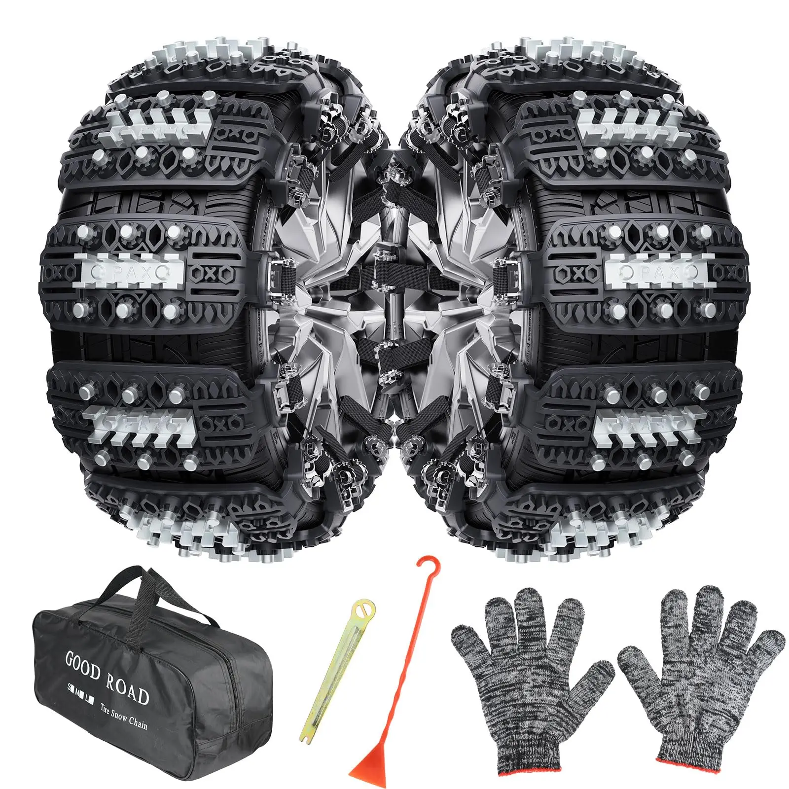 

6 шт. шины для снега, автомобильные внедорожники, грузовики, 165-265 мм, шины, уретановые железные противоскользящие зимние цепи, зимние ремни для снежных колес для автомобильной цепи