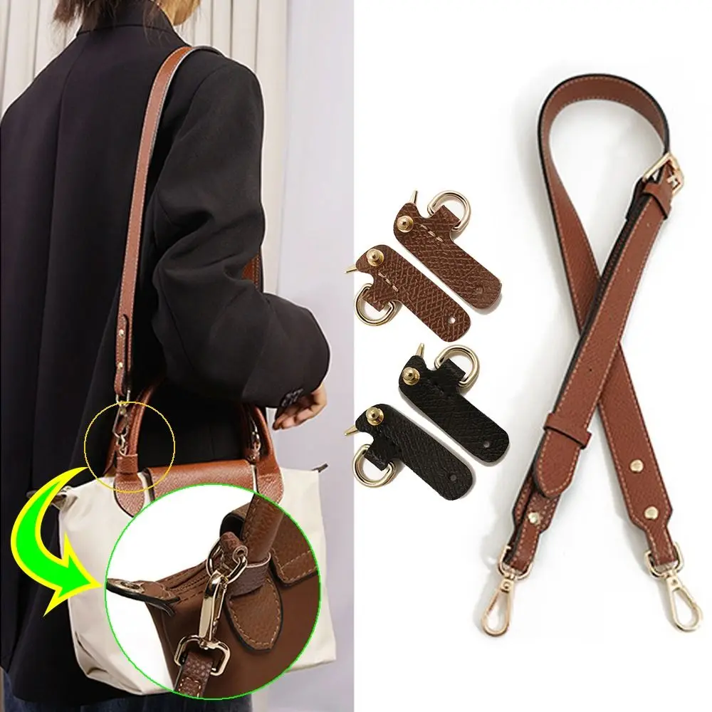 Correa de hombro de cuero genuino sin perforaciones, hebilla colgante de conversión de modificación de repuesto, bricolaje para bolso de mango corto Longchamp