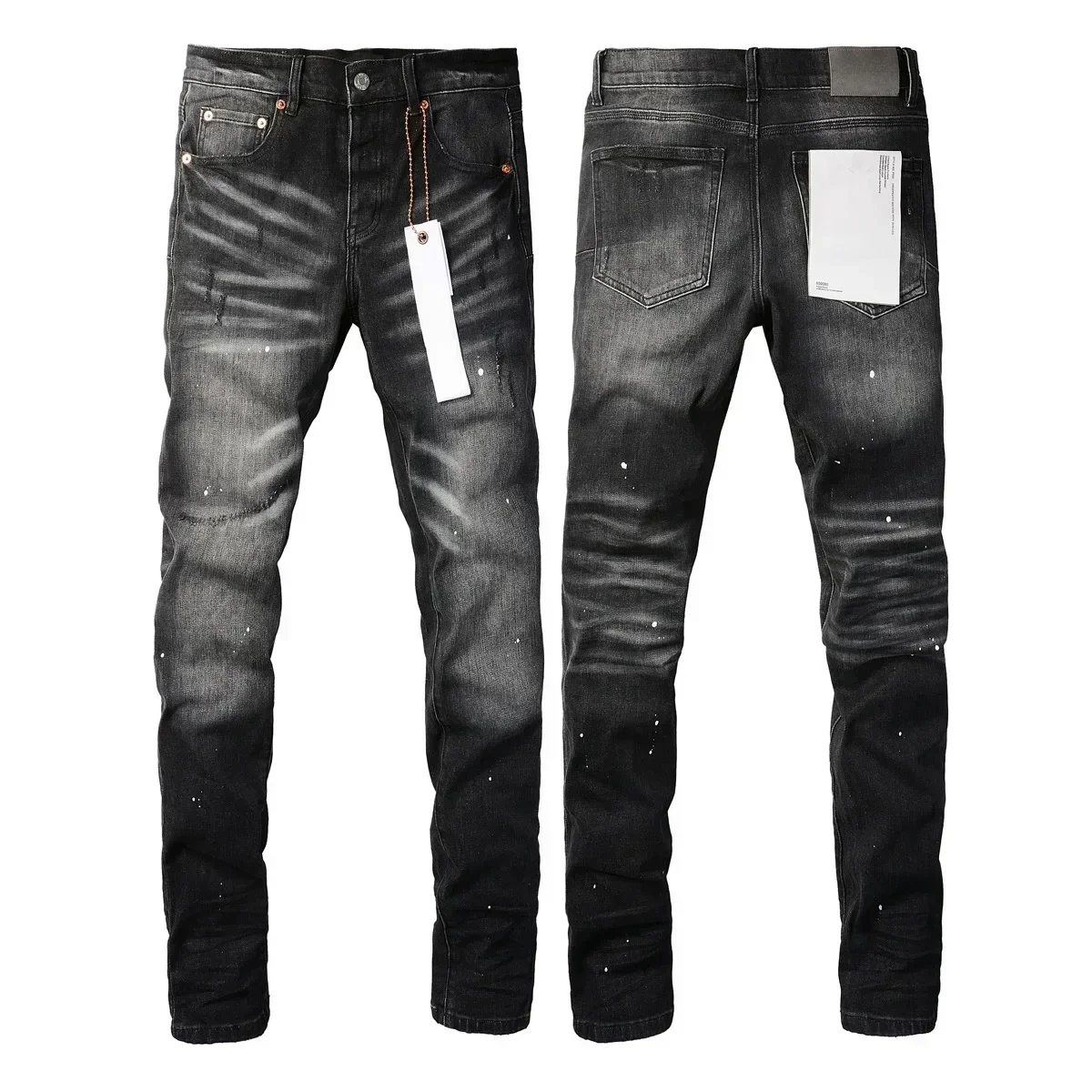 

Fashion top quality Purples Jeans Men Heavy Industry Paint Used Repair Low Rise Skinny Denim brand pants