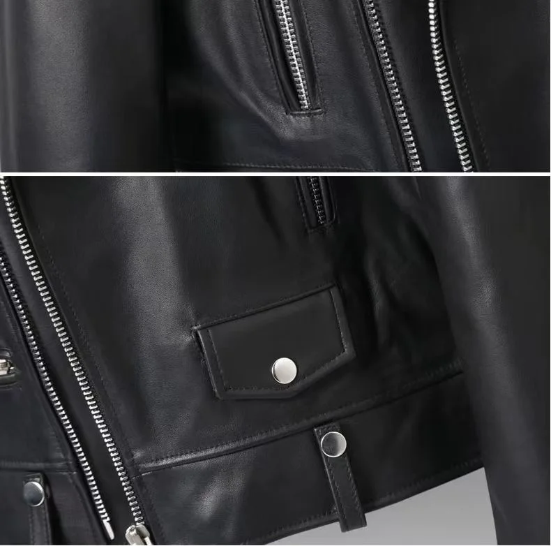 2024 New Autumn Women Faux PU Leather Jacket Casual Lapel Long-sleeve Zipper Outwear Female Motorcycle Streetwear Coat