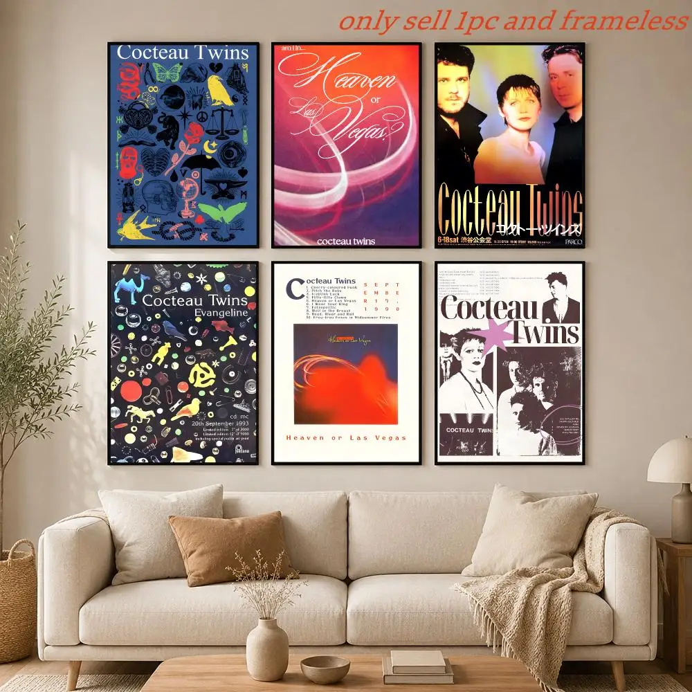 Berühmte Band C-Cocteau Twins Poster HD Anime Heißes Thema Sänger/OST/Film-Wasserdichtes Selbstklebendes Heimdekor