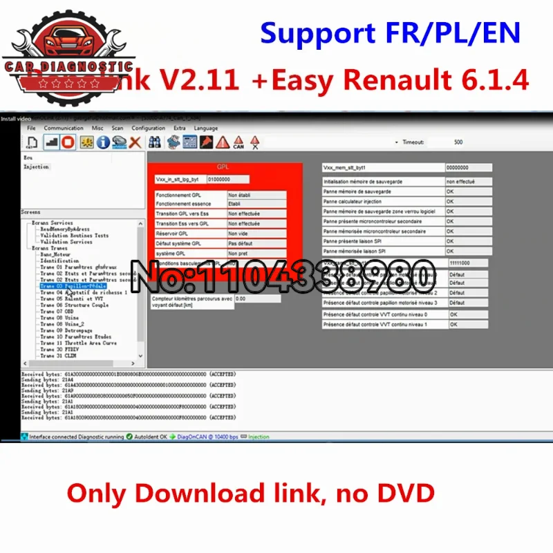 

Newly V2.11 For Renolink 1.87/1.99/2.10 For Renault Car OBD2 Air-bag Reset Key Coding Auto Tools License Activation Free Gift