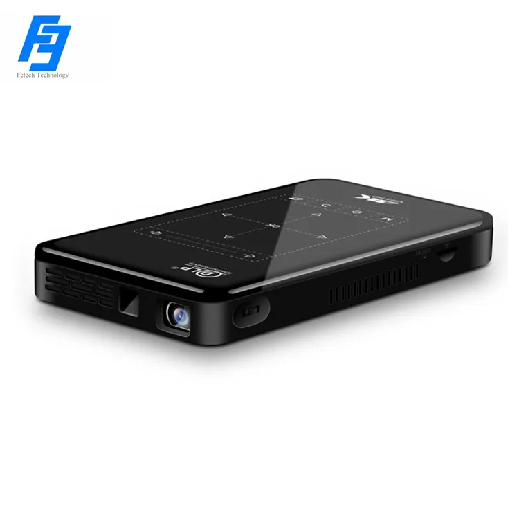 All Black Touch Screen Android 9.0 DLP Pocket Mini Video Projector with Tripod HD in 3D 1GB+8GB 2.4G/5G WiFi 4K