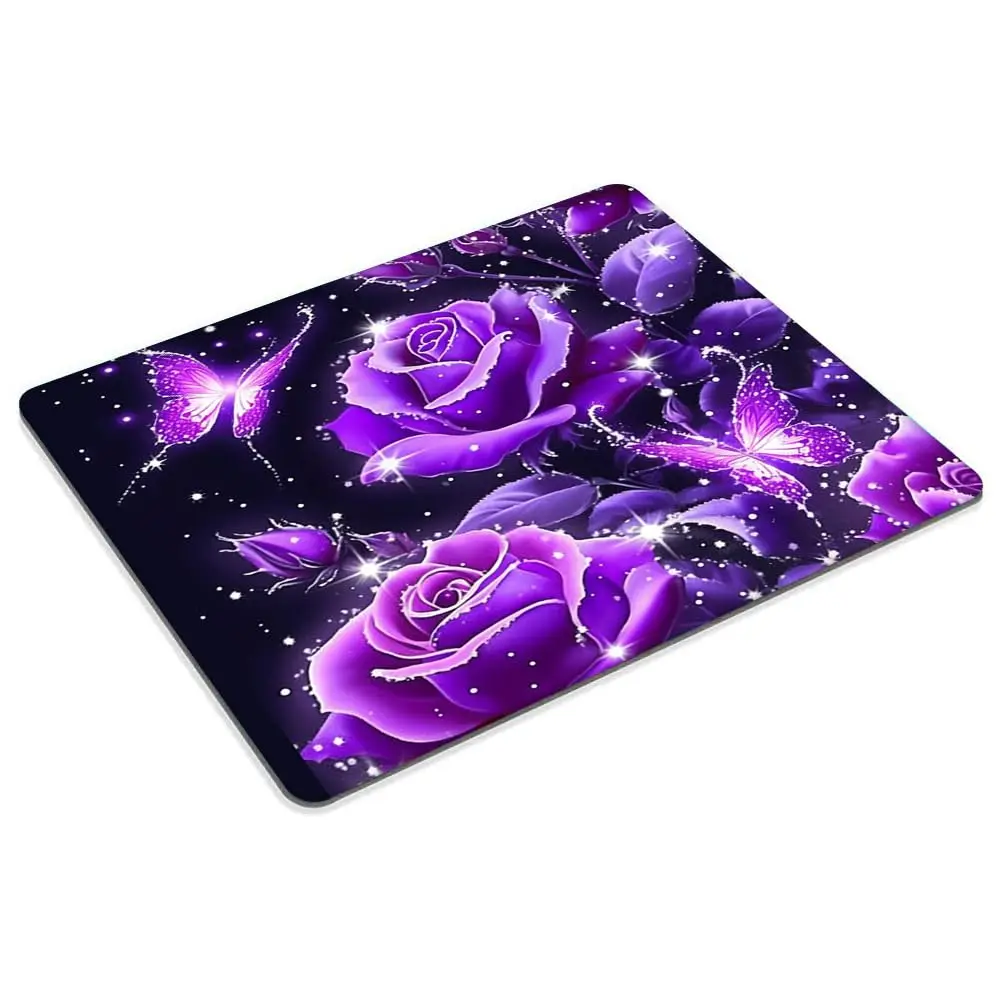 Vintage Bunte Schmetterling Druck Lock Edge Gaming Mousepad Gamer Maus Matte Tastatur Matten Schreibtisch Pad Mousepads 22x18 cm