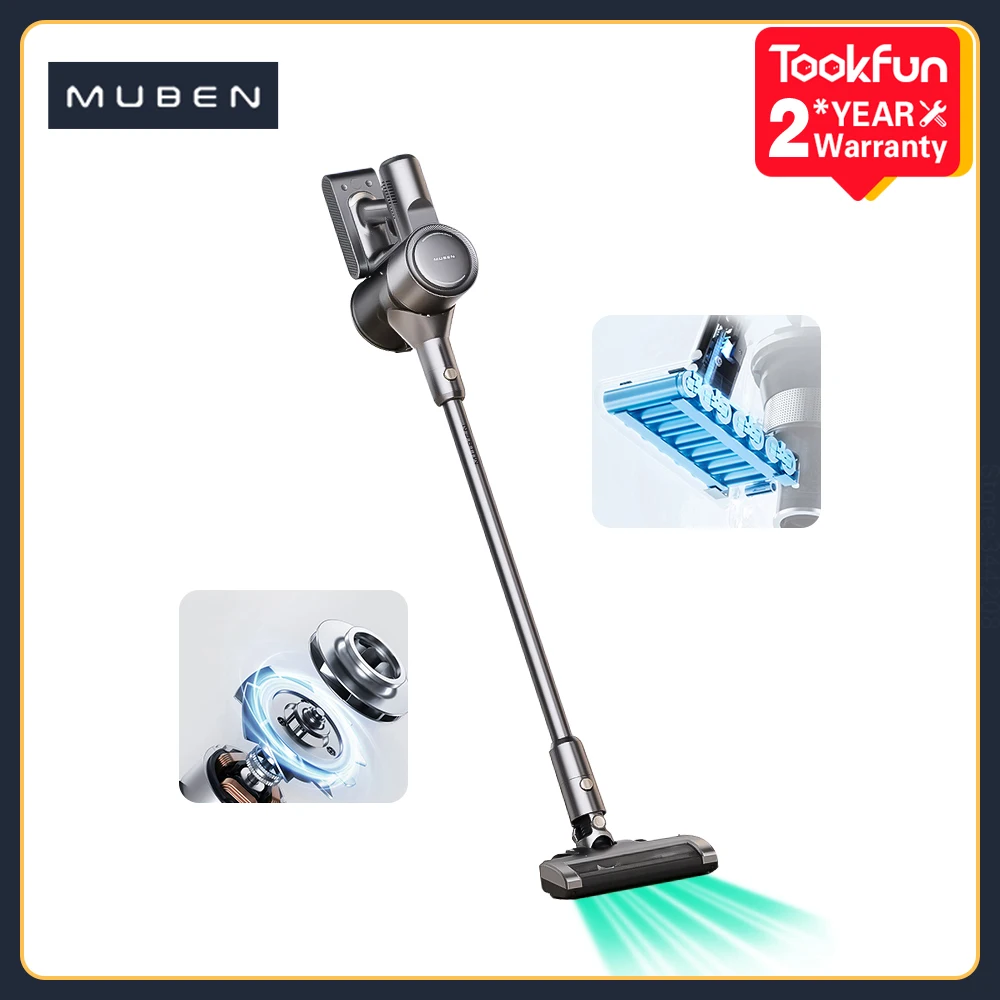 

NEW MUBEN V03 Handheld Wireless Vacuum Cleaner Home Car Household Sweep Cyclone Suction Multifunctional Brush 60min Battery Life