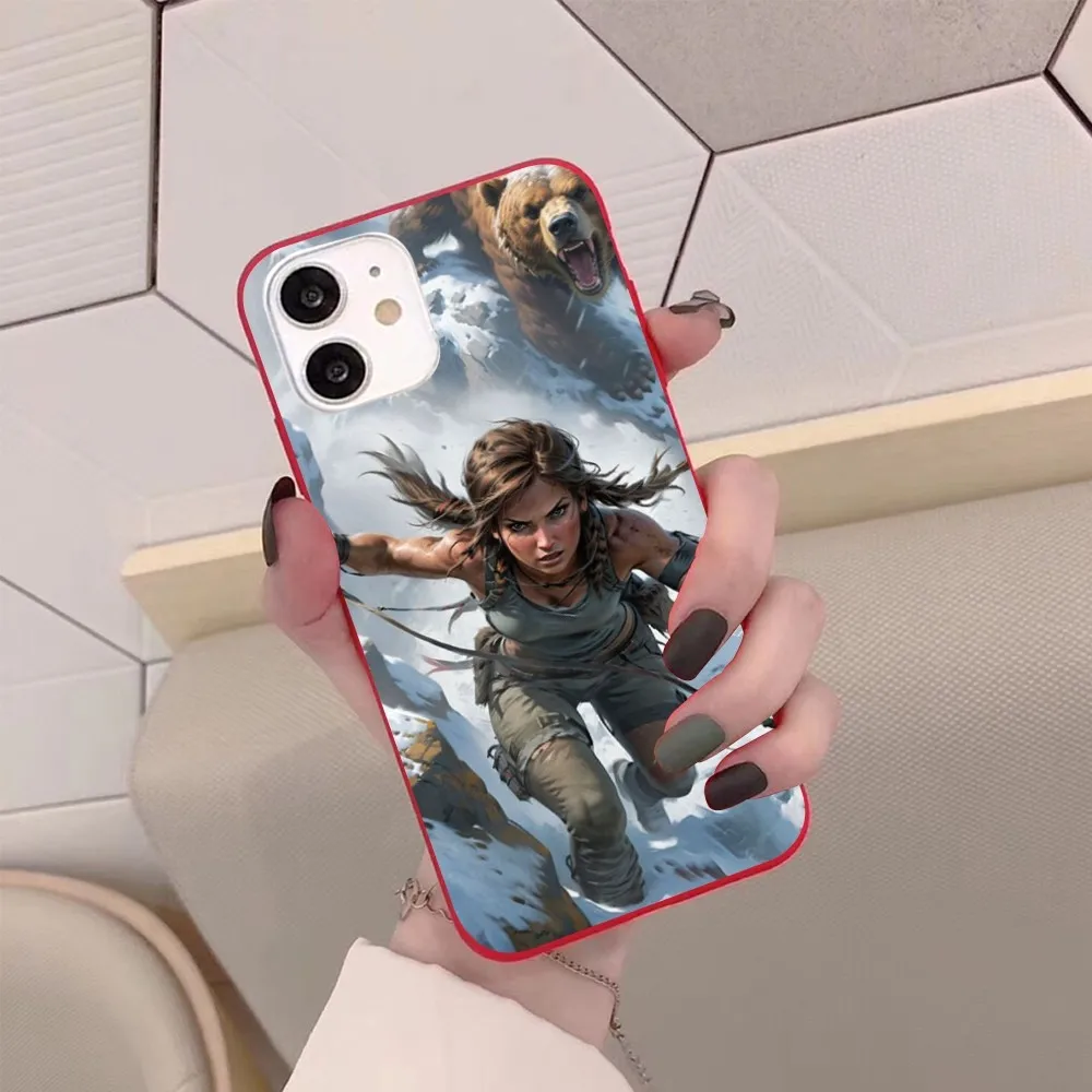 Video Game Tomb Raider Phone Case For IPhone 14 11 12 13 Mini Pro Xs Max 8 7 6 6S Plus X XR Solid Candy Color Case