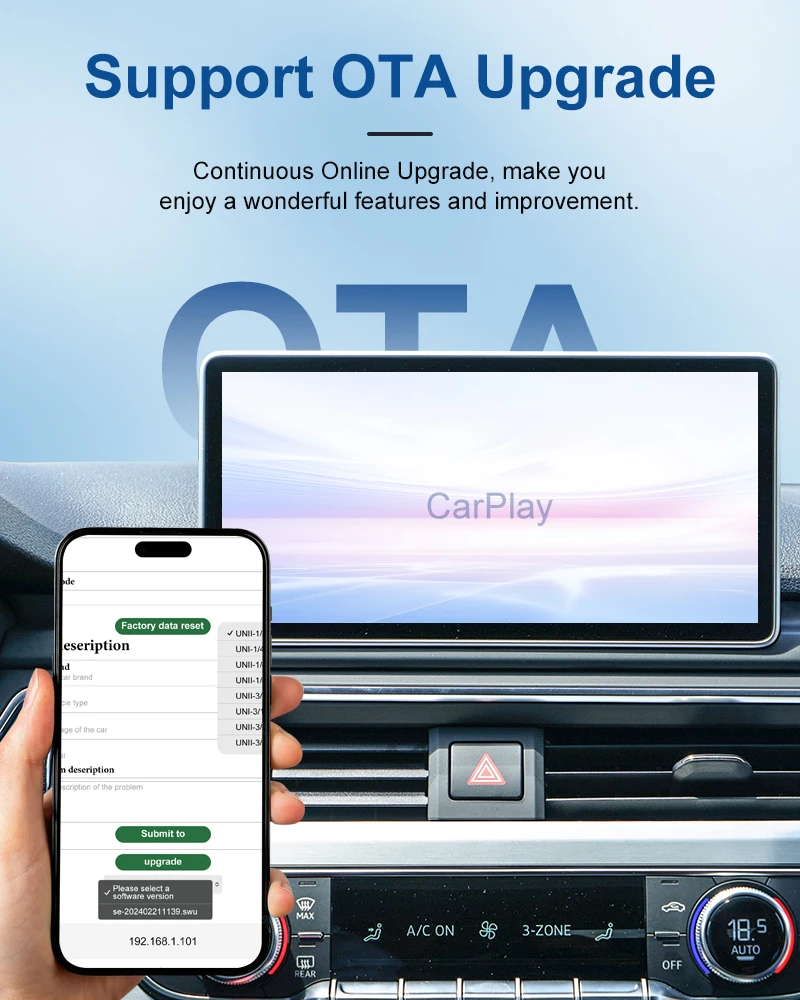 FLIXIVI Wireless CarPlay Adapter 2-in-1 Kabelgebundener zu kabelloser Dongle-Adapter für Apple & Android Auto Plug-and-Play für OEM-Kabelgebundene Fahrzeuge – Detail 8